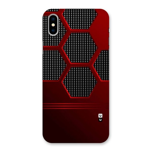 Red Black Hexagons Back Case for iPhone X