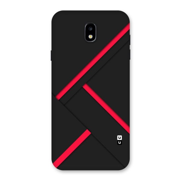 Red Disort Stripes Back Case for Galaxy J7 Pro