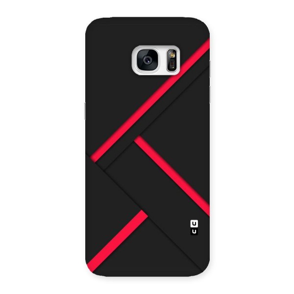 Red Disort Stripes Back Case for Galaxy S7 Edge
