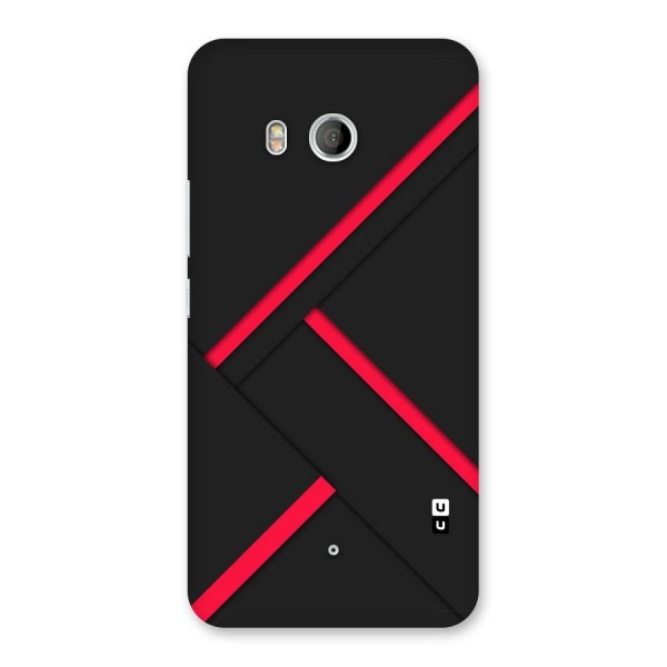 Red Disort Stripes Back Case for HTC U11