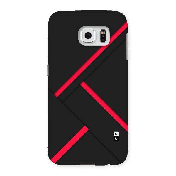 Red Disort Stripes Back Case for Samsung Galaxy S6