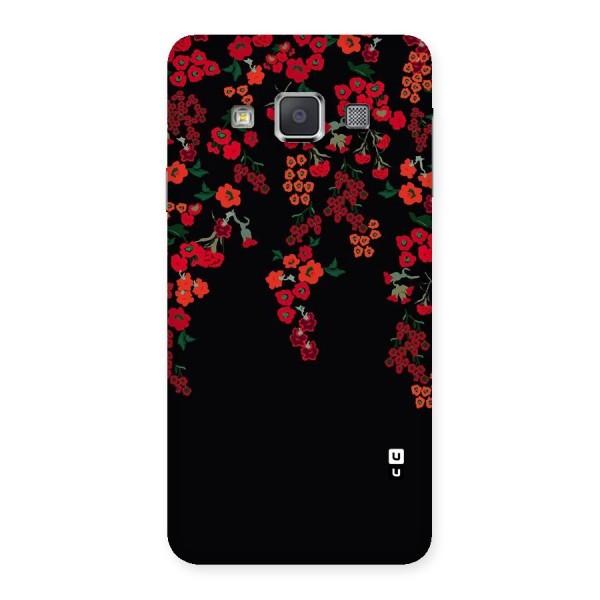 Red Floral Pattern Back Case for Galaxy A3