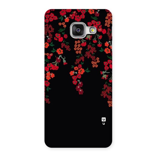 Red Floral Pattern Back Case for Galaxy A3 2016