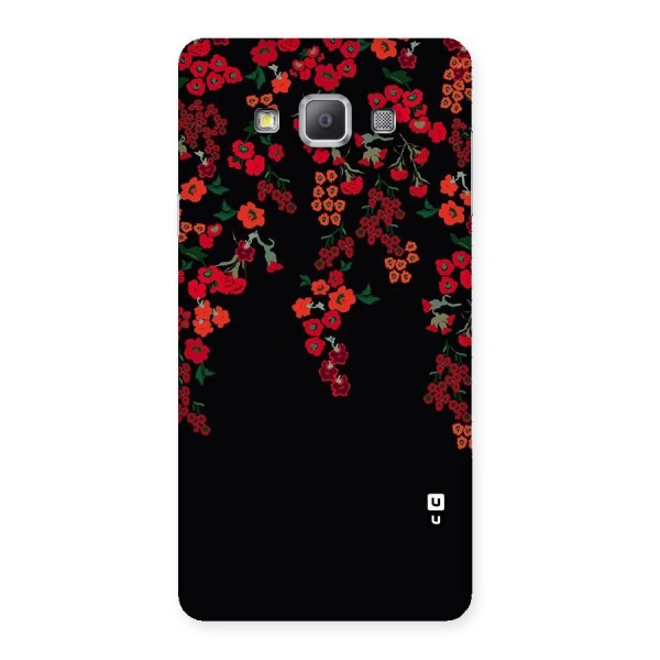 Red Floral Pattern Back Case for Galaxy A7