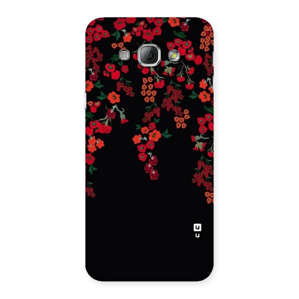 Red Floral Pattern Back Case for Galaxy A8