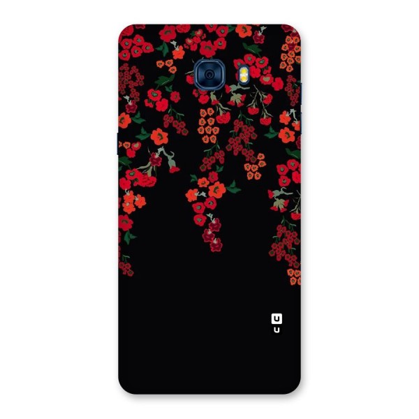 Red Floral Pattern Back Case for Galaxy C7 Pro