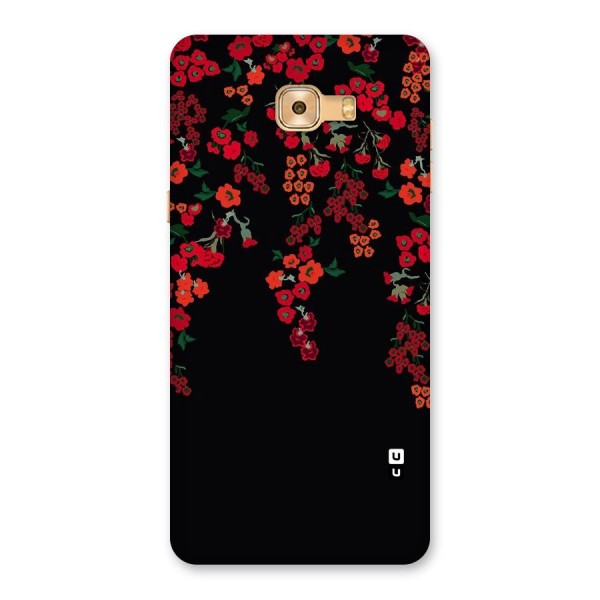 Red Floral Pattern Back Case for Galaxy C9 Pro