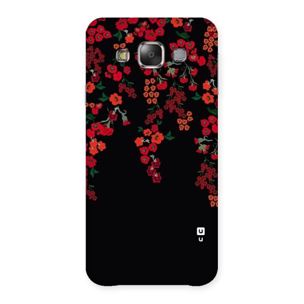 Red Floral Pattern Back Case for Galaxy E7