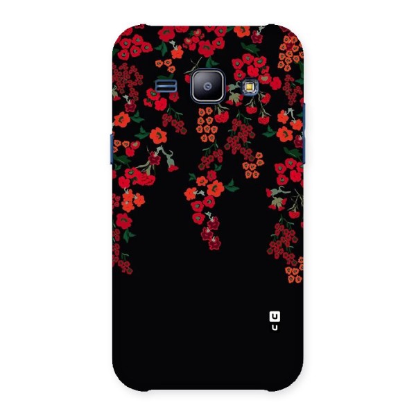 Red Floral Pattern Back Case for Galaxy J1