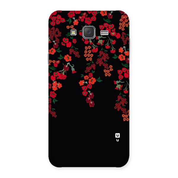 Red Floral Pattern Back Case for Galaxy J7