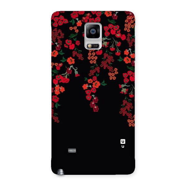 Red Floral Pattern Back Case for Galaxy Note 4