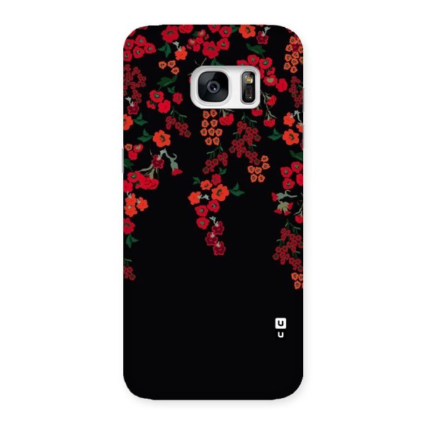 Red Floral Pattern Back Case for Galaxy S7 Edge