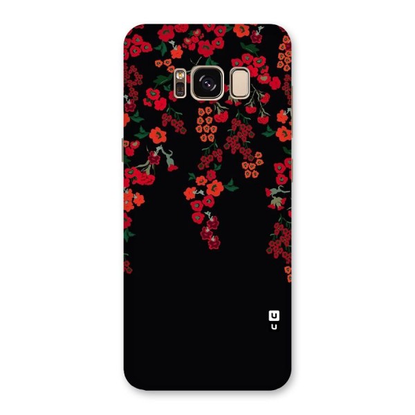 Red Floral Pattern Back Case for Galaxy S8