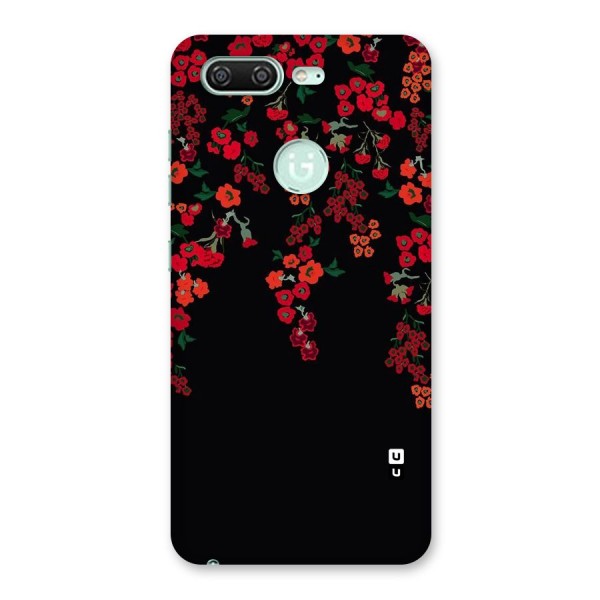 Red Floral Pattern Back Case for Gionee S10