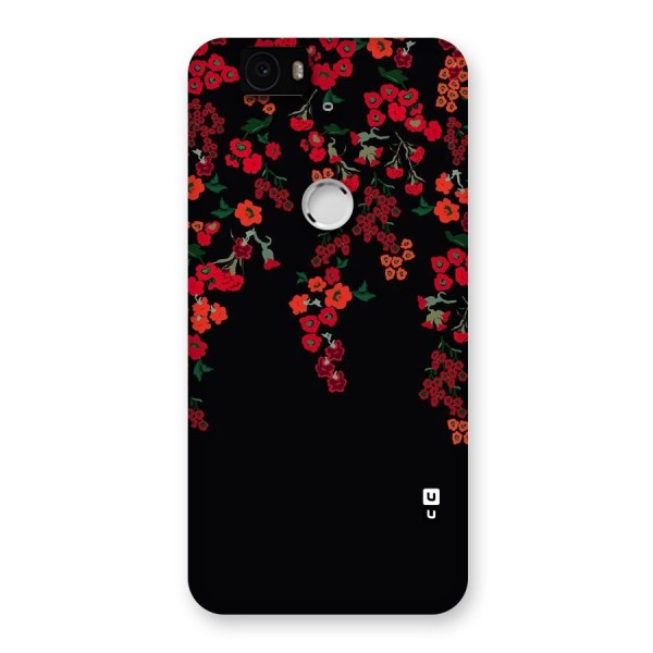Red Floral Pattern Back Case for Google Nexus-6P