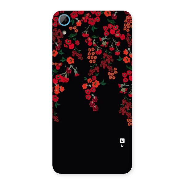 Red Floral Pattern Back Case for HTC Desire 826