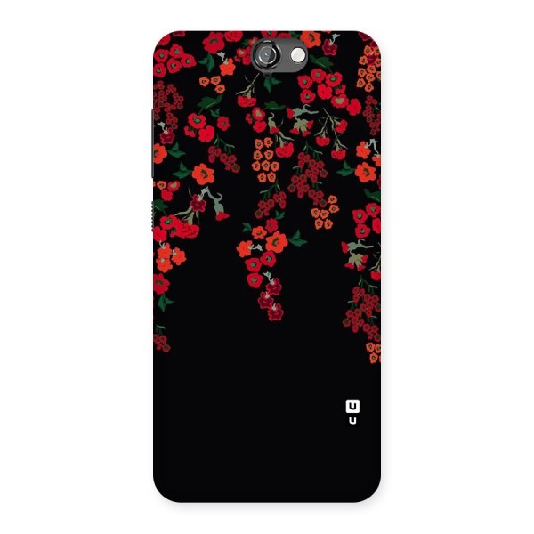 Red Floral Pattern Back Case for HTC One A9