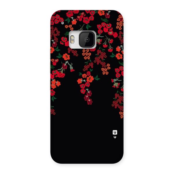 Red Floral Pattern Back Case for HTC One M9