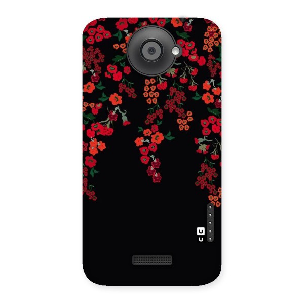 Red Floral Pattern Back Case for HTC One X