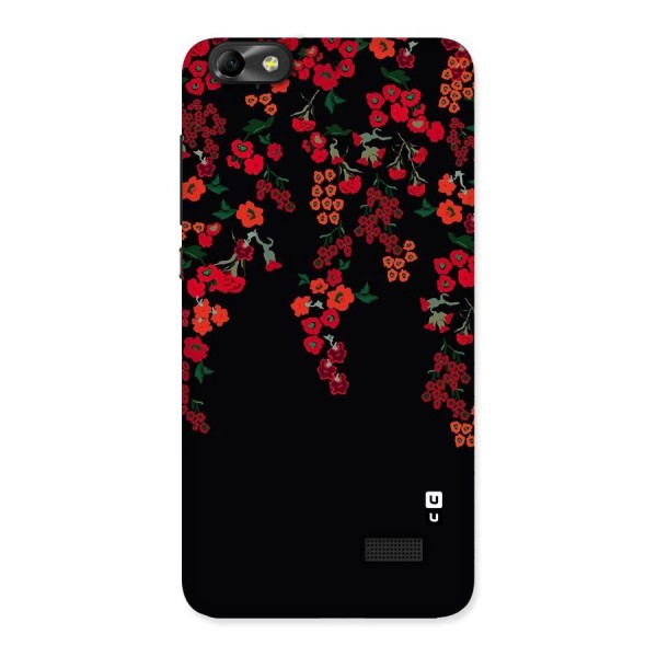 Red Floral Pattern Back Case for Honor 4C