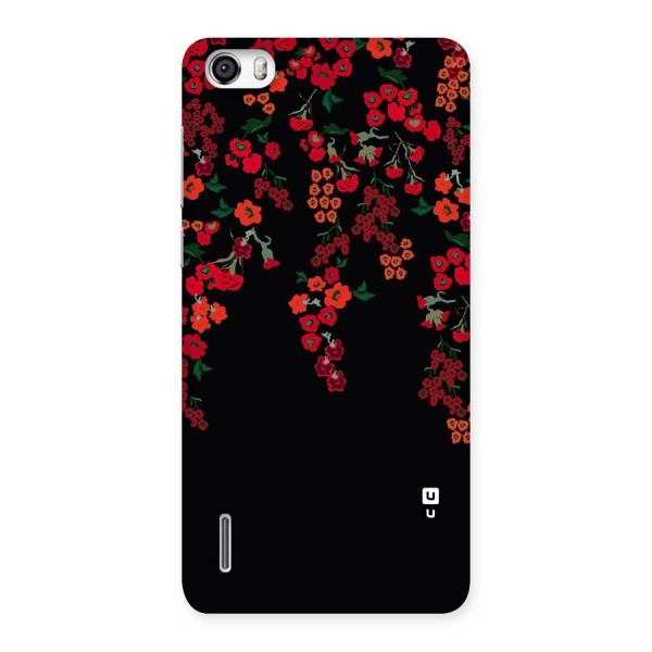 Red Floral Pattern Back Case for Honor 6
