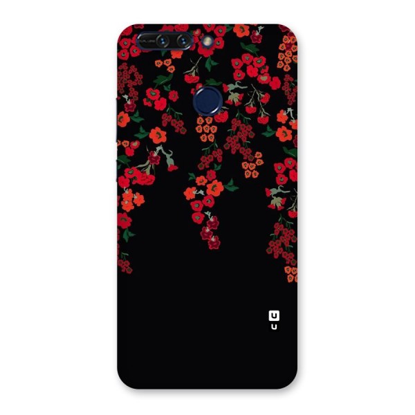 Red Floral Pattern Back Case for Honor 8 Pro