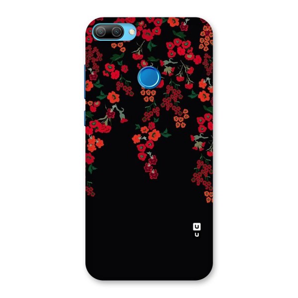 Red Floral Pattern Back Case for Honor 9N