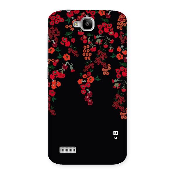 Red Floral Pattern Back Case for Honor Holly