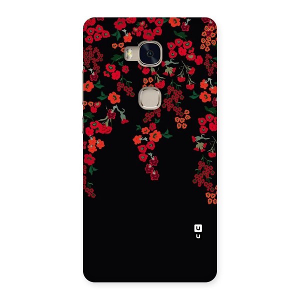 Red Floral Pattern Back Case for Huawei Honor 5X