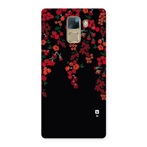 Red Floral Pattern Back Case for Huawei Honor 7