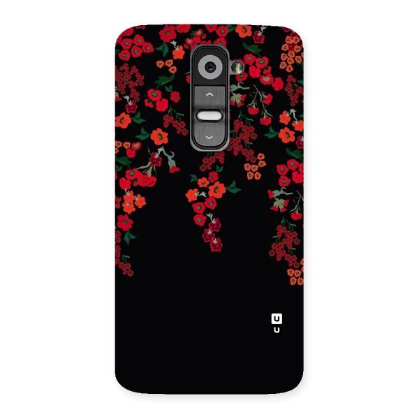 Red Floral Pattern Back Case for LG G2