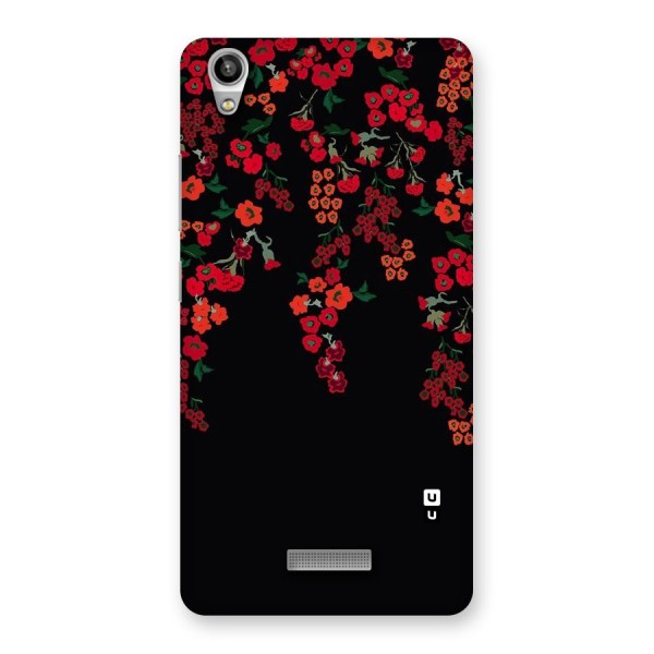 Red Floral Pattern Back Case for Lava-Pixel-V1