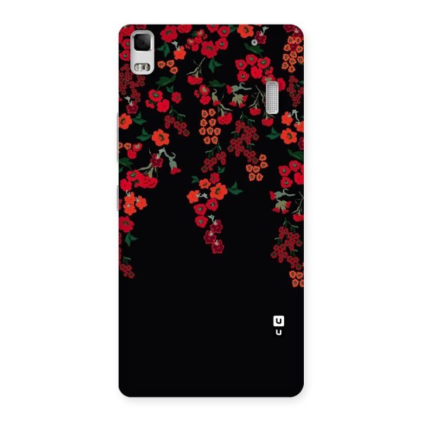 Red Floral Pattern Back Case for Lenovo K3 Note