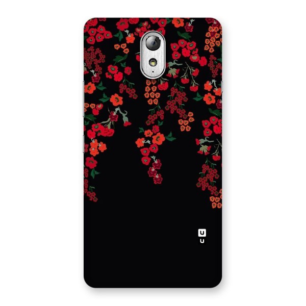 Red Floral Pattern Back Case for Lenovo Vibe P1M