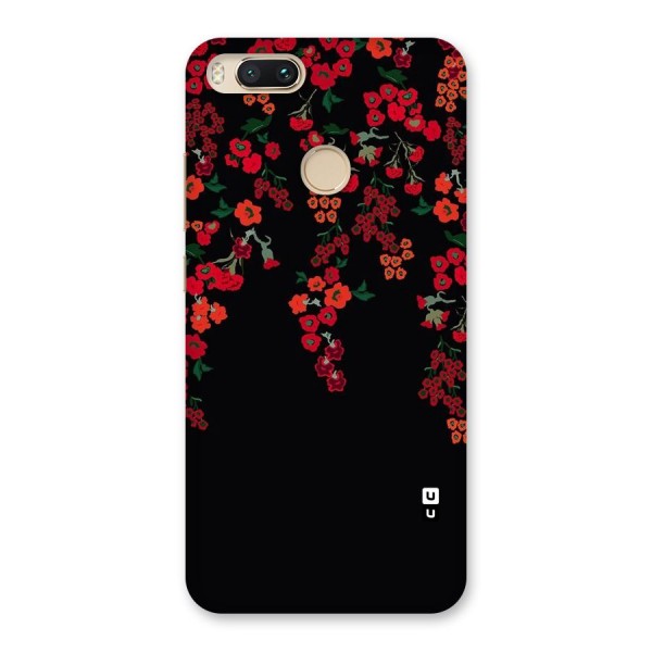 Red Floral Pattern Back Case for Mi A1