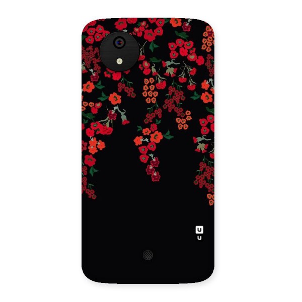 Red Floral Pattern Back Case for Micromax Canvas A1