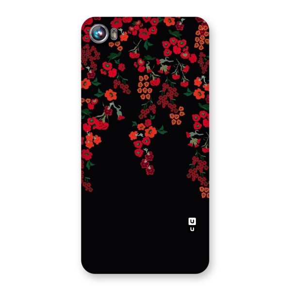 Red Floral Pattern Back Case for Micromax Canvas Fire 4 A107