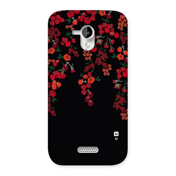 Red Floral Pattern Back Case for Micromax Canvas HD A116