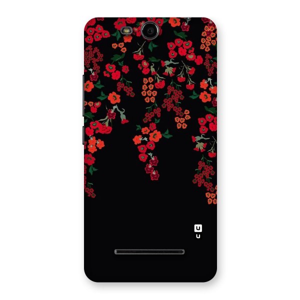 Red Floral Pattern Back Case for Micromax Canvas Juice 3 Q392