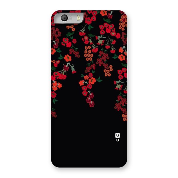 Red Floral Pattern Back Case for Micromax Canvas Knight 2