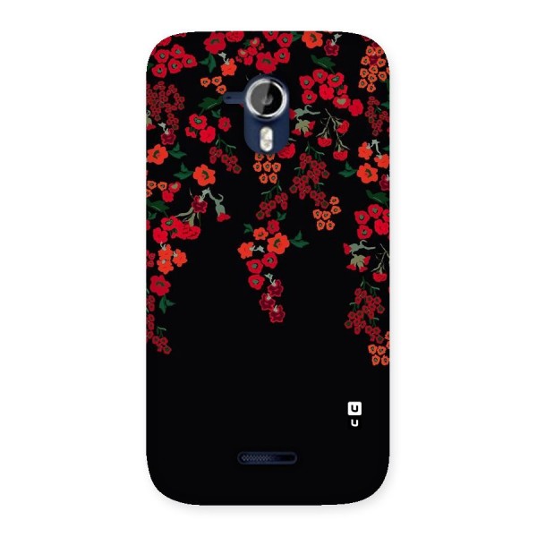 Red Floral Pattern Back Case for Micromax Canvas Magnus A117