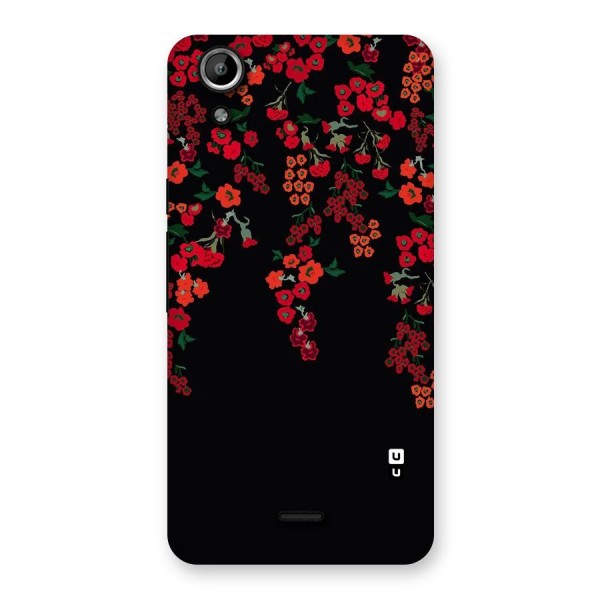 Red Floral Pattern Back Case for Micromax Canvas Selfie Lens Q345