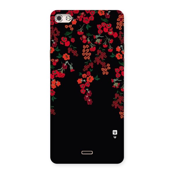 Red Floral Pattern Back Case for Micromax Canvas Silver 5