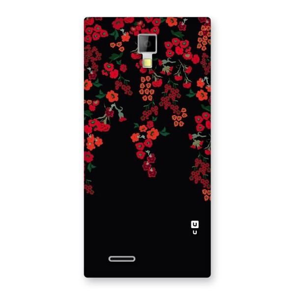 Red Floral Pattern Back Case for Micromax Canvas Xpress A99