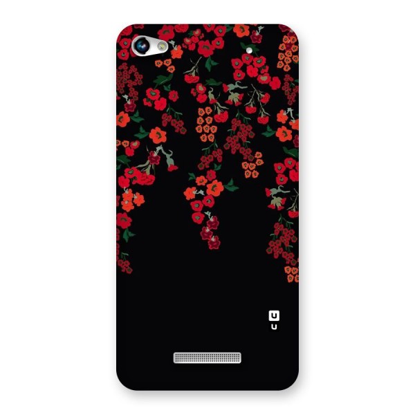 Red Floral Pattern Back Case for Micromax Hue 2