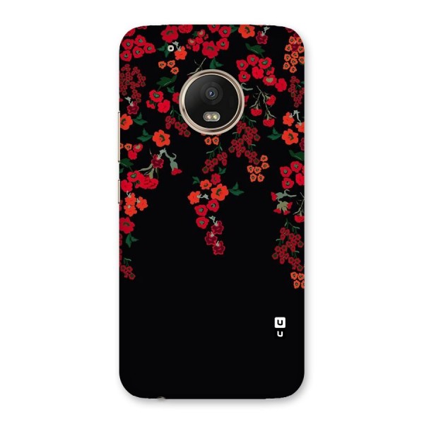 Red Floral Pattern Back Case for Moto G5 Plus