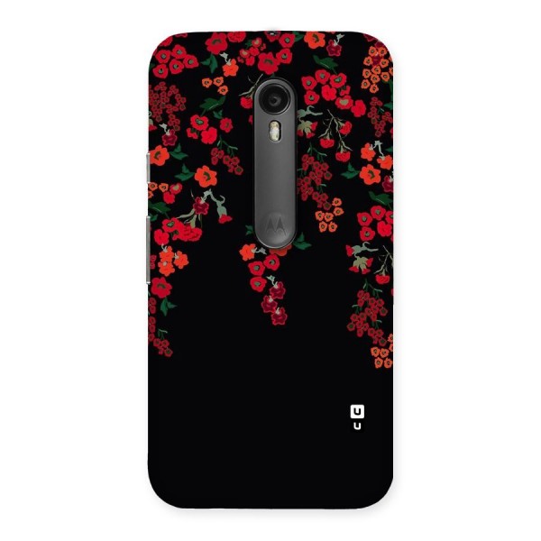 Red Floral Pattern Back Case for Moto G Turbo