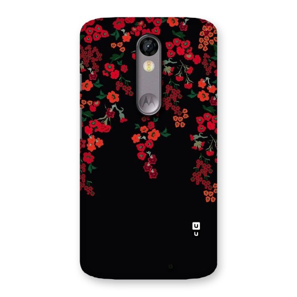 Red Floral Pattern Back Case for Moto X Force