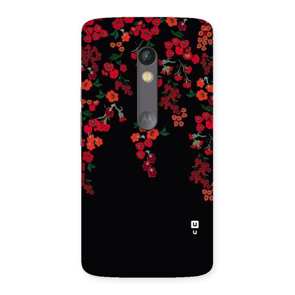 Red Floral Pattern Back Case for Moto X Play