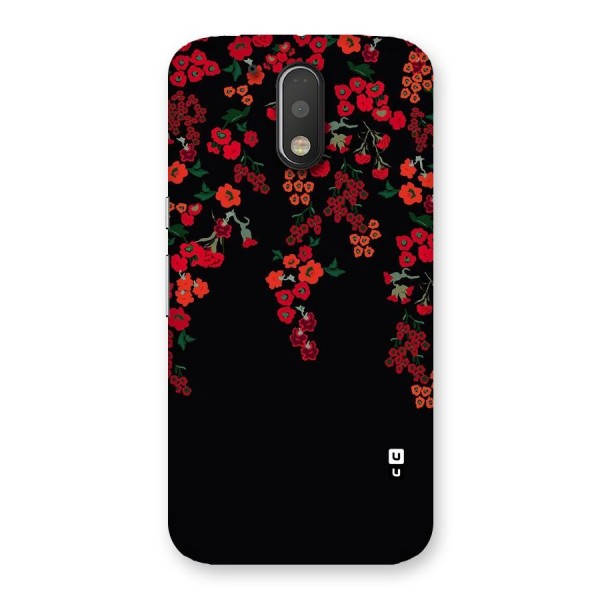 Red Floral Pattern Back Case for Motorola Moto G4 Plus